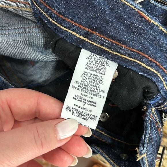 Bongo Dark Wash Cotton Blend Denim Suspender Capris Size 8F - Picture 8 of 13